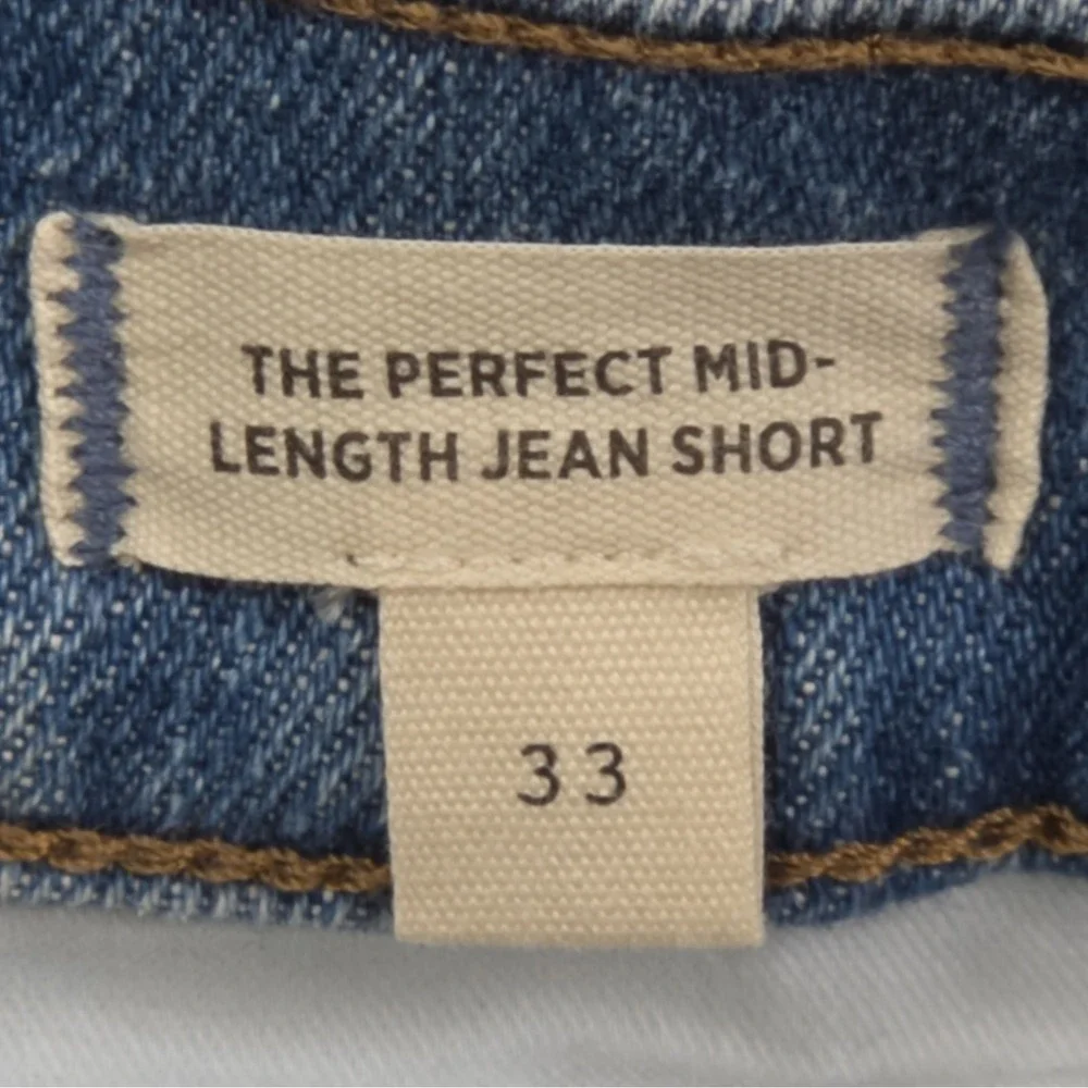 Madewell Perfect Mid-Length Jean Shorts Womens Size 33 Light Wash Denim NWT $75